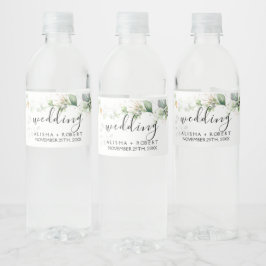 Waldgrüne Hochzeit Wasserflaschenetikett