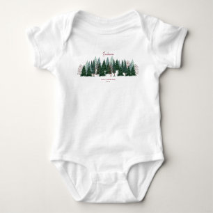 Waldgrüne Kiefern Natur Weihnachten Urlaub  Baby Strampler