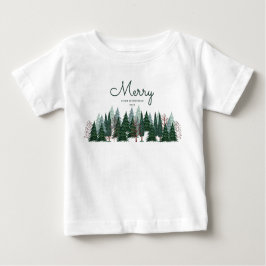 Waldgrüne Pinien Natur Weihnachten Urlaub Baby T-shirt