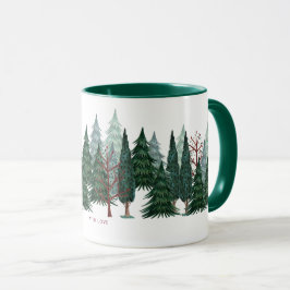 Waldgrüne Pinien Natur Weihnachten Urlaub Tasse