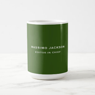 Waldgrüne schlichte elegante minimalistische chic kaffeetasse