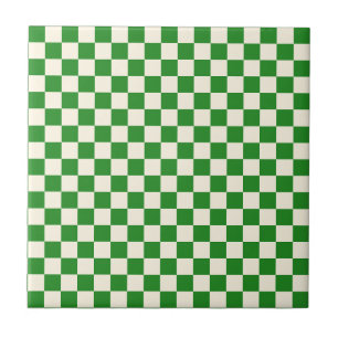 Waldgrüne und cremefarbene kleine quadratische Kac Fliese