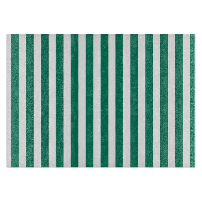 Waldgrüne und weiße Streifen aus Süßigkeiten Schneidebrett (Vorderseite)