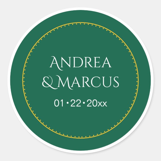 Waldgrüner Kreis Runder Aufkleber (Vorderseite)