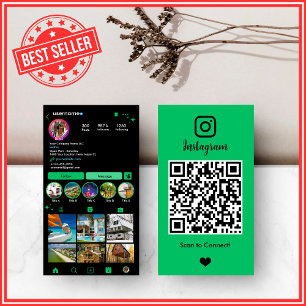Waldgrüner Makler Instagram QR Firmenkarte Visitenkarte