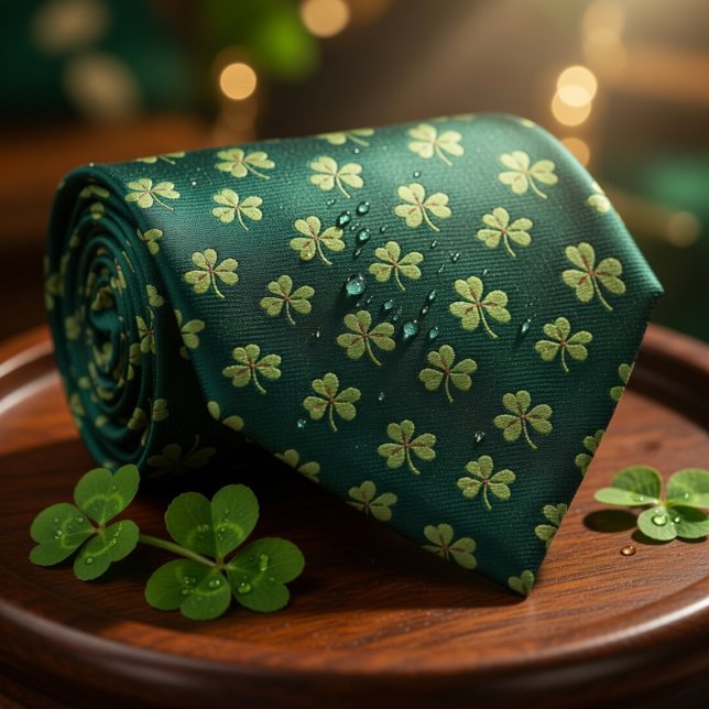 Waldgrüner Shamrock  Krawatte (Von Creator hochgeladen)