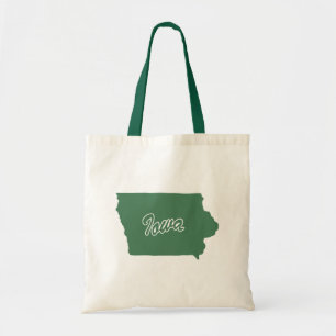 Waldgrüner Staat von Iowa Form Tote Tasche