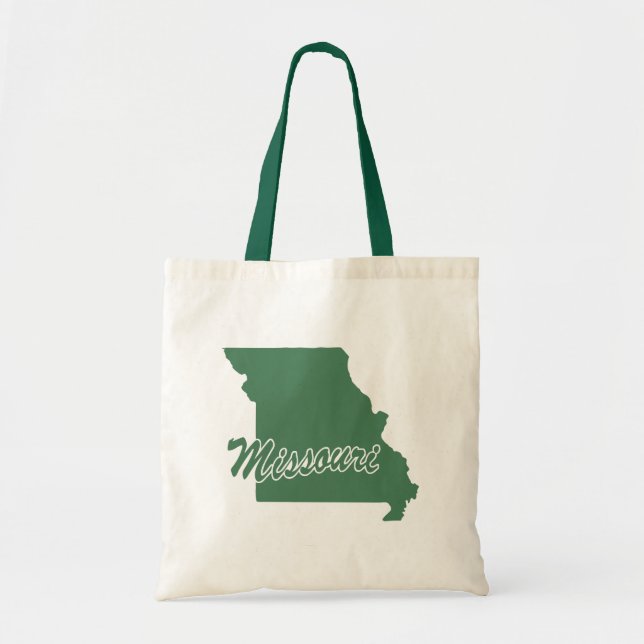Waldgrüner Staat von Missouri Form Tote Tasche (Vorne)