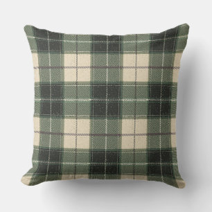 Waldgrüner Tartan-Schneeflocken-Wurfkissen Gemüt Kissen