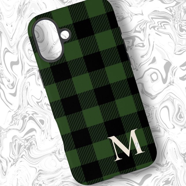 Waldgrünes Büffel-Karo-Plaid iPhone Hülle (Von Creator hochgeladen)