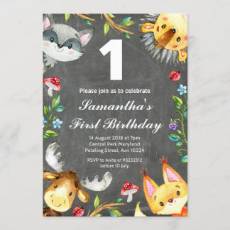 Waldhalkboard Geburtstagseinladung Einladung