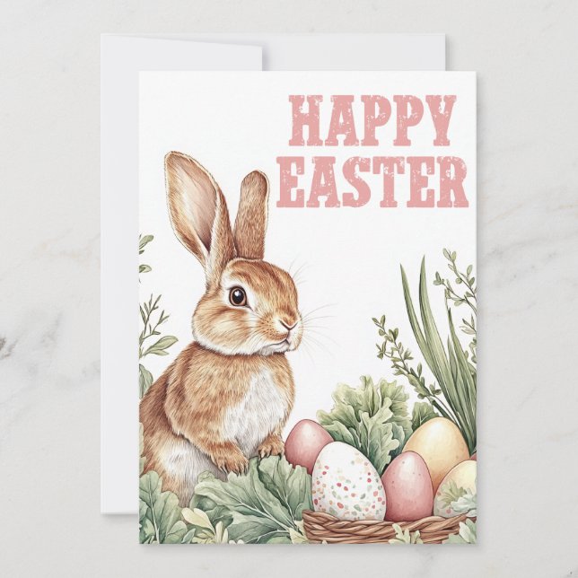 Waldhase Wünsche – Frohe Ostern Karte (Vorderseite)