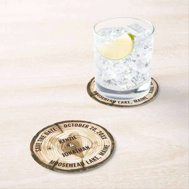 Waldheirat rettet das Herz des Dattelringes Runder Pappuntersetzer (Vor Ort)