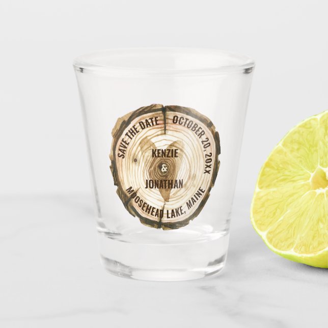 Waldheirat rettet das Herz des Dattelringes Schnapsglas (Vorderseite)