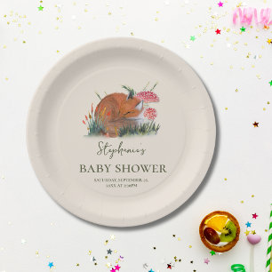 Waldherbst-Baby-Party Cottage Core Pappteller