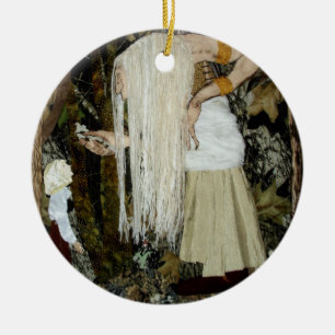 Waldhexe-Weihnachtsverzierung Keramikornament