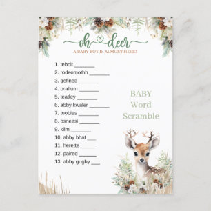 Waldhirsch-Baby-Party-Jungsspiel Postkarte