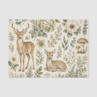 Waldhirsch Botanischer Dekorative Decoupage Cottag Seidenpapier