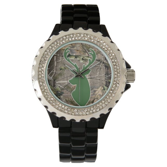 Waldhirsch-Camouflage Armbanduhr (Vorderseite)