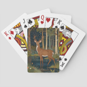 Waldhirsch-Design Rustikale Boho-Waldgrün Spielkarten
