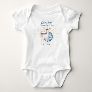 Waldhirsch-Funkelsterne-Baby-NAME-Geschenk Floral Baby Strampler