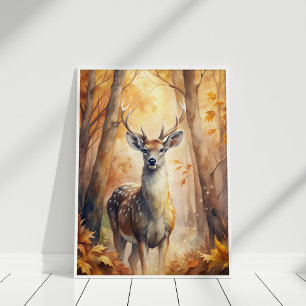 Waldhirsch Herbst – Naturinspirierte Wandkunst Poster