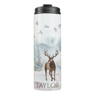 Waldhirsch mit Namen Wald Thermosbecher