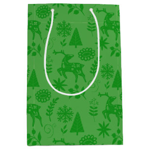 Waldhirsch-Volks kunst grüne Geschenktüte