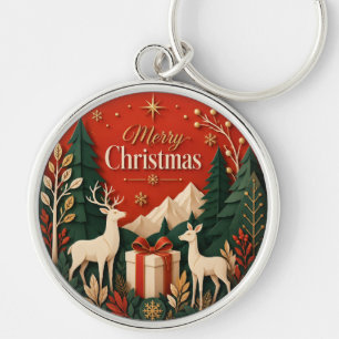 Waldhirsch-Weihnachtsgeschenk Schlüsselanhänger