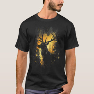 Waldhirsch-Wildtier-Illustration 4  T-Shirt