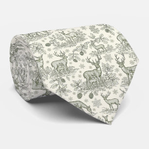 Waldhirsch-Winter-Toile-Muster Krawatte