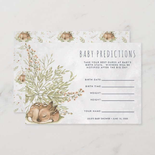 Waldhirsche | Baby Shooting Game Einladung (Vorne/Hinten)