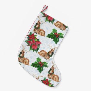 Waldhirsche in Aquarellen Weihnachten Kleiner Weihnachtsstrumpf