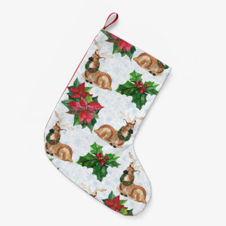 Waldhirsche in Aquarellen Weihnachten Kleiner Weihnachtsstrumpf