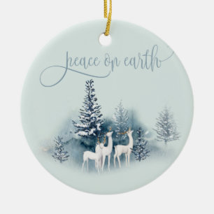 Waldhirsche Keramik Ornament