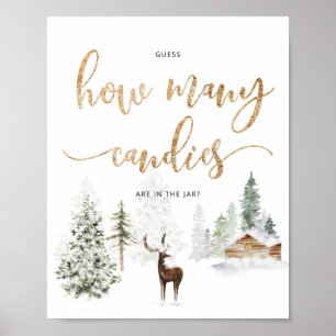 Waldhirsche Schätzung wie viele Bonbons Poster