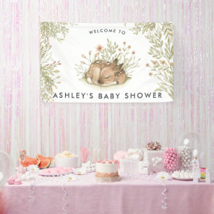 Waldhirsche   Willkommensbanner für Babyparty Banner