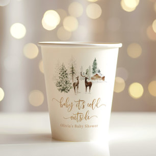 Waldhirsche Winterbaby Dusche Pappbecher