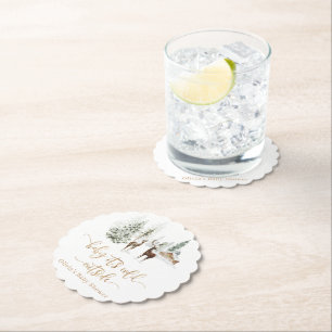 Waldhirsche Winterbaby Dusche Untersetzer