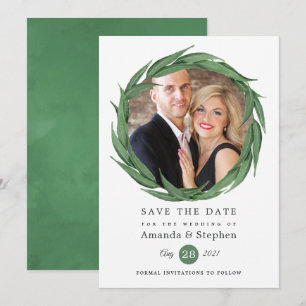 Waldhochzeit mit Grün Save The Date