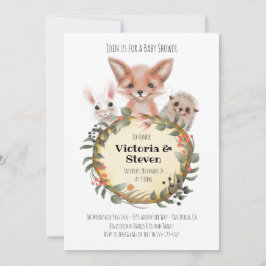 Waldholz Kinderdusche Aquarell Einladung