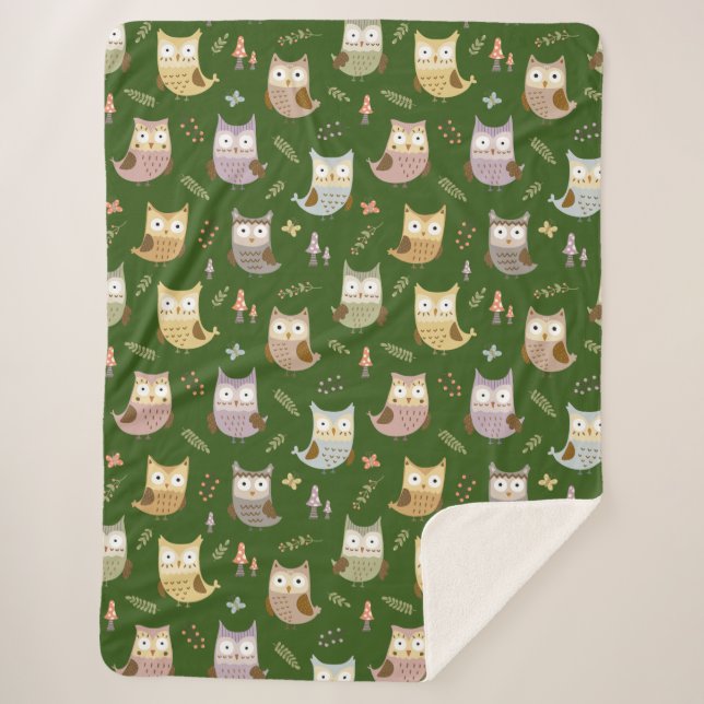 Waldhügelmuster, Kinder grün Sherpadecke (Vorderseite)