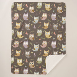 Waldhühner-Muster, Kinder braun Sherpadecke