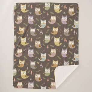 Waldhühner-Muster, Kinder braun Sherpadecke