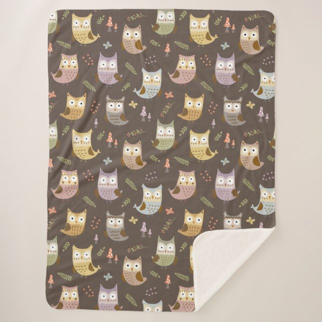 Waldhühner-Muster, Kinder braun Sherpadecke (Vorderseite)