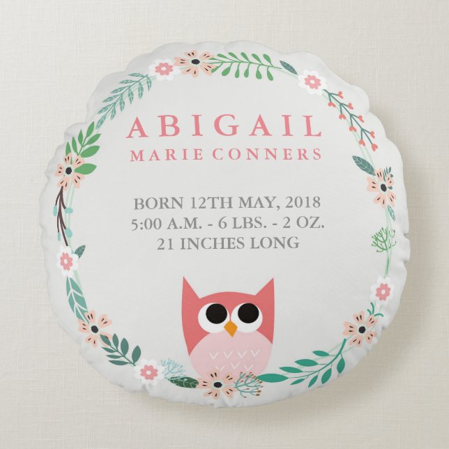 Waldhühner Vogelsittich Rundkissen Kinderzimmer Rundes Kissen (Vorderseite)