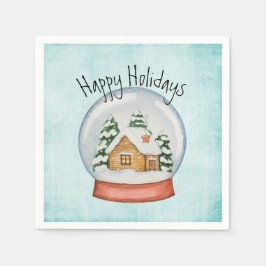 Waldhütte Holiday Snow Globe Serviette