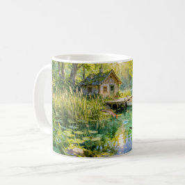 Waldhütte mit Enten, Pier und Dock A Kaffeetasse