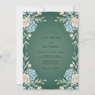 Waldige Azurblüten-Hochzeit Einladung