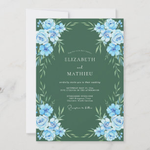 Waldige Azure Hochzeit Einladung